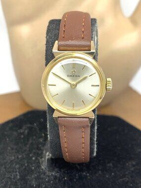 Omega Women's Watch 620 Swiss Mechanical Vintage 1961 Brown Leather Band 20mm